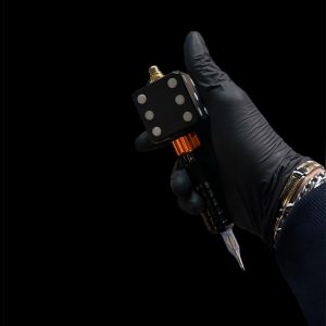 Tattoo Machine Rotary - Game Dice Black and White - immagine 3