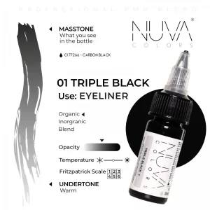 Nuva Colors – 01 Triple Black – 15ML (REACH 2023) - immagine 2