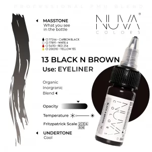 Nuva Colors – 13 Black N Brown – 15ML (REACH 2023) - immagine 2