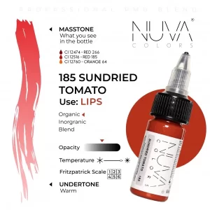 Nuva Colors – 185 Sundried Red – 15ML (REACH 2023) - immagine 2