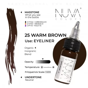 Nuva Colors – 25 Warm Brown – 15ML (REACH 2023) - immagine 2