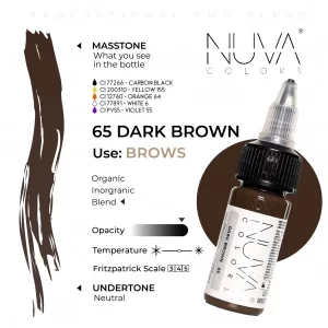 Nuva Colors – 65 Dark Brown – 15ML (REACH 2023) - immagine 2